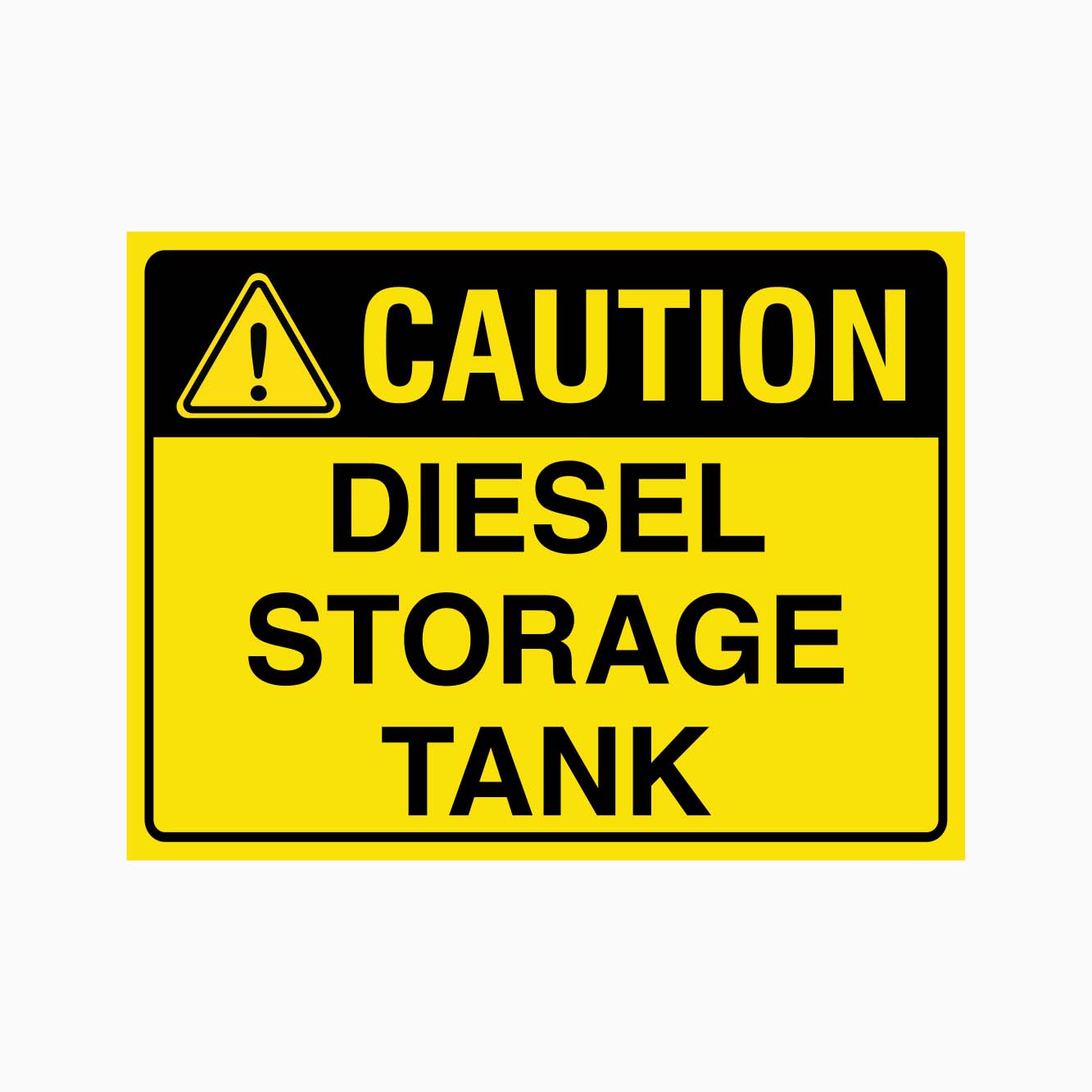 CAUTION DIESEL STORAGE TANK SIGN