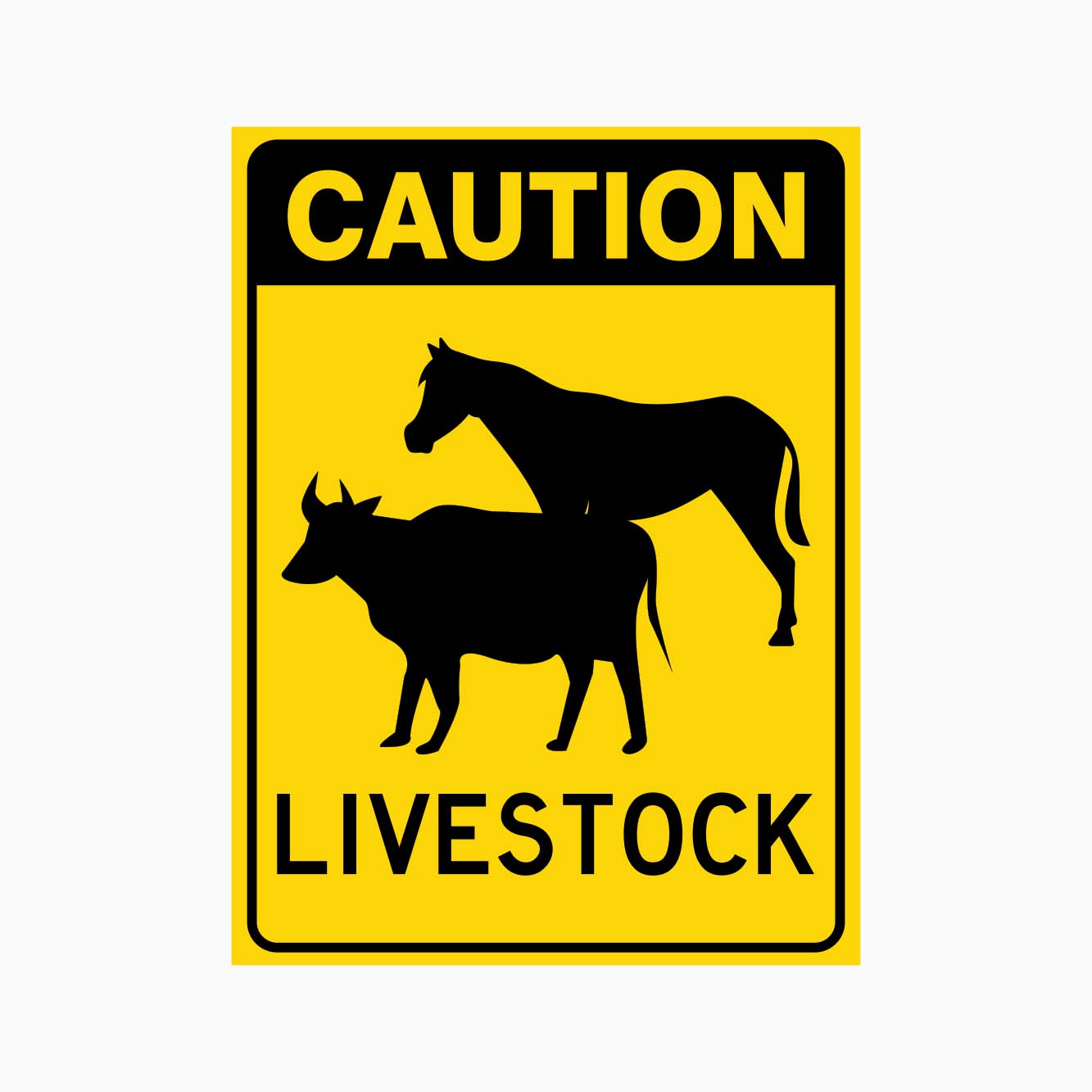 CAUTION LIVESTOCK SIGN - GET SIGNS