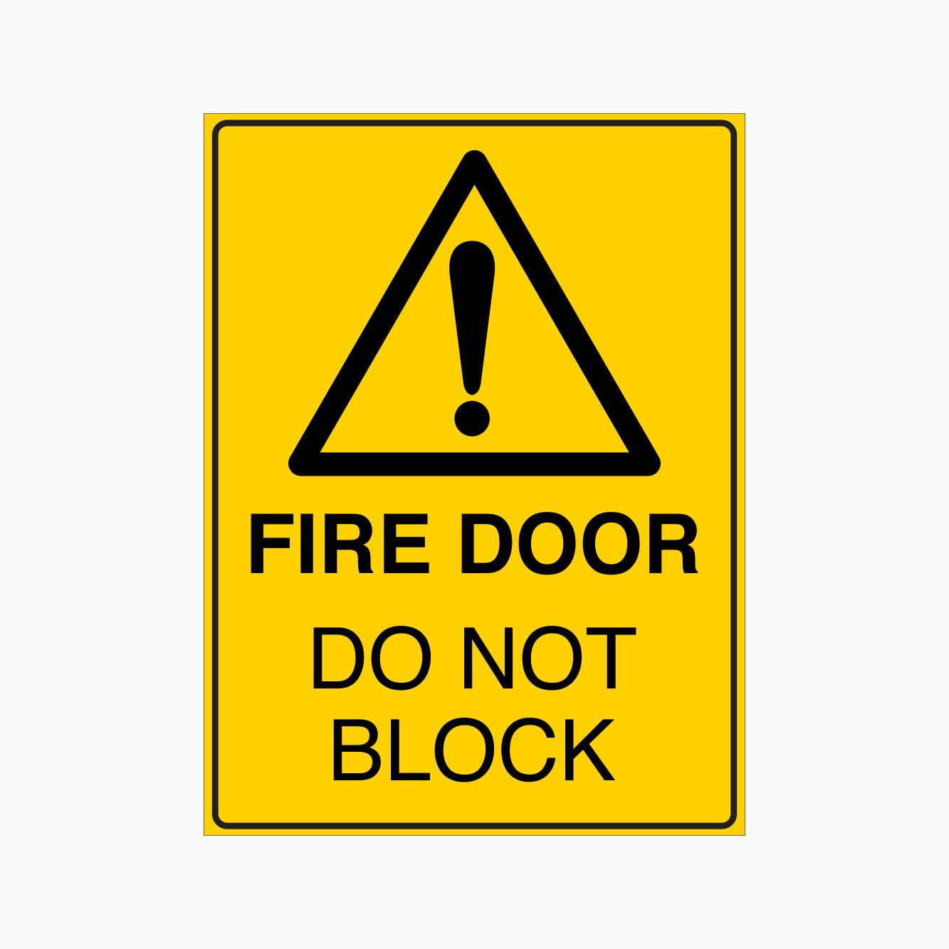 fire safety door signs - FIRE DOOR SIGN - DO NOT BLOCK SIGN