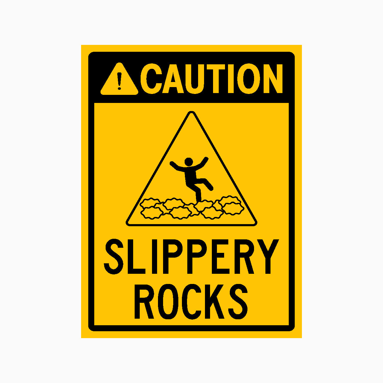 CAUTION SLIPPERY ROCKS SIGN - GET SIGNS