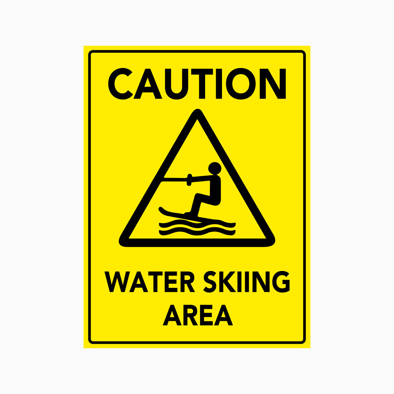 CAUTION WATER SKIING AREA SIGN