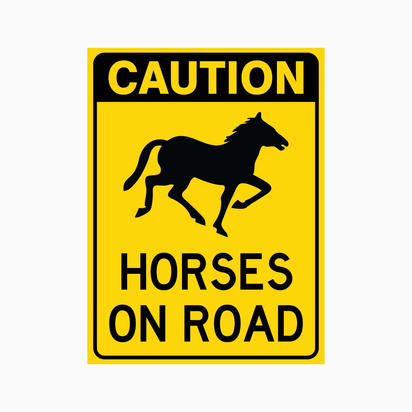 CAUTION HORSES ON ROAD SIGN - GET SIGNS