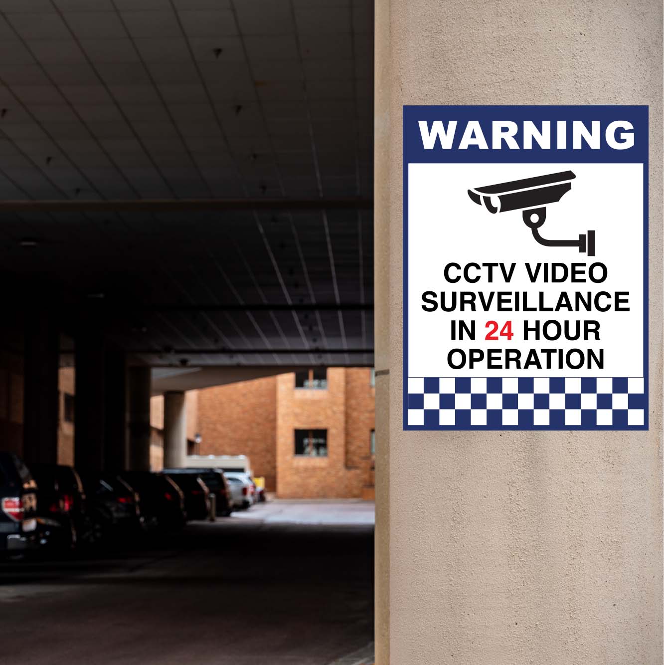 SECURITY CAMERA SIGN | CCTV SURVEILLANCE IN 24 HOUR OPERATION SIGN 