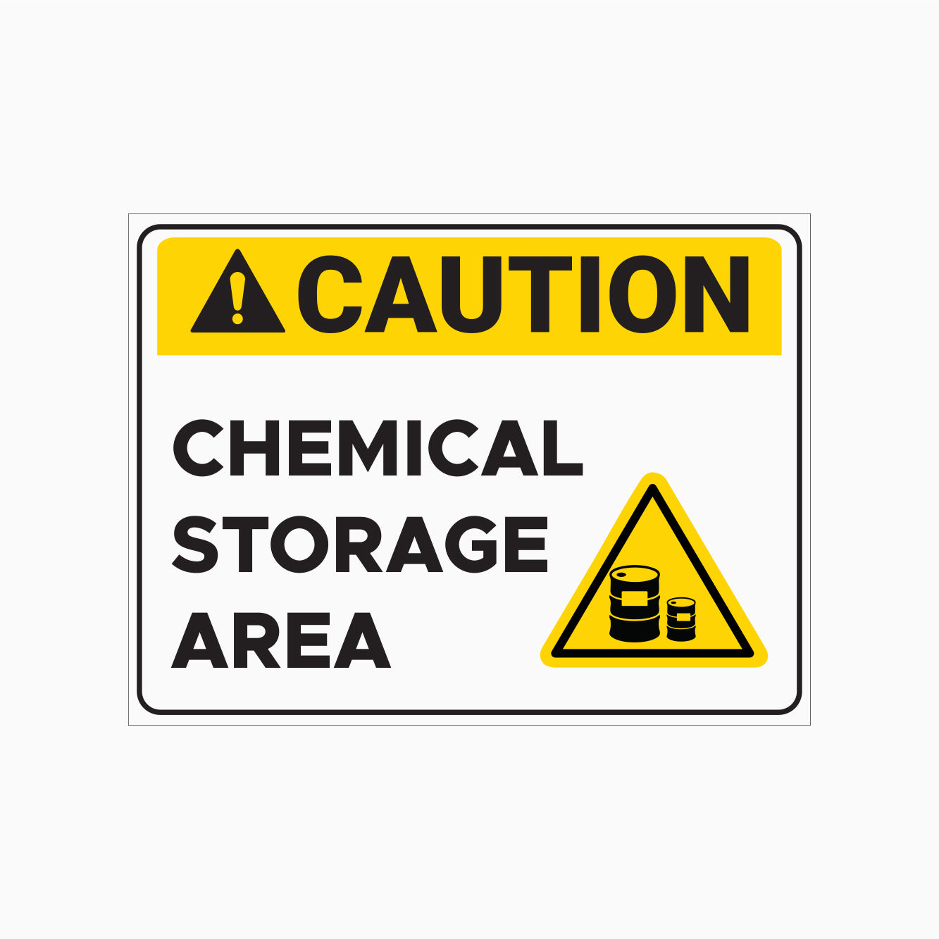 CAUTION CHEMICAL STORAGE AREA SIGN - GET SIGNS – Get signs