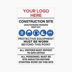 CONSTRUCTION SITE ENTRY SIGN - Your Logo and Emergency Contact Details