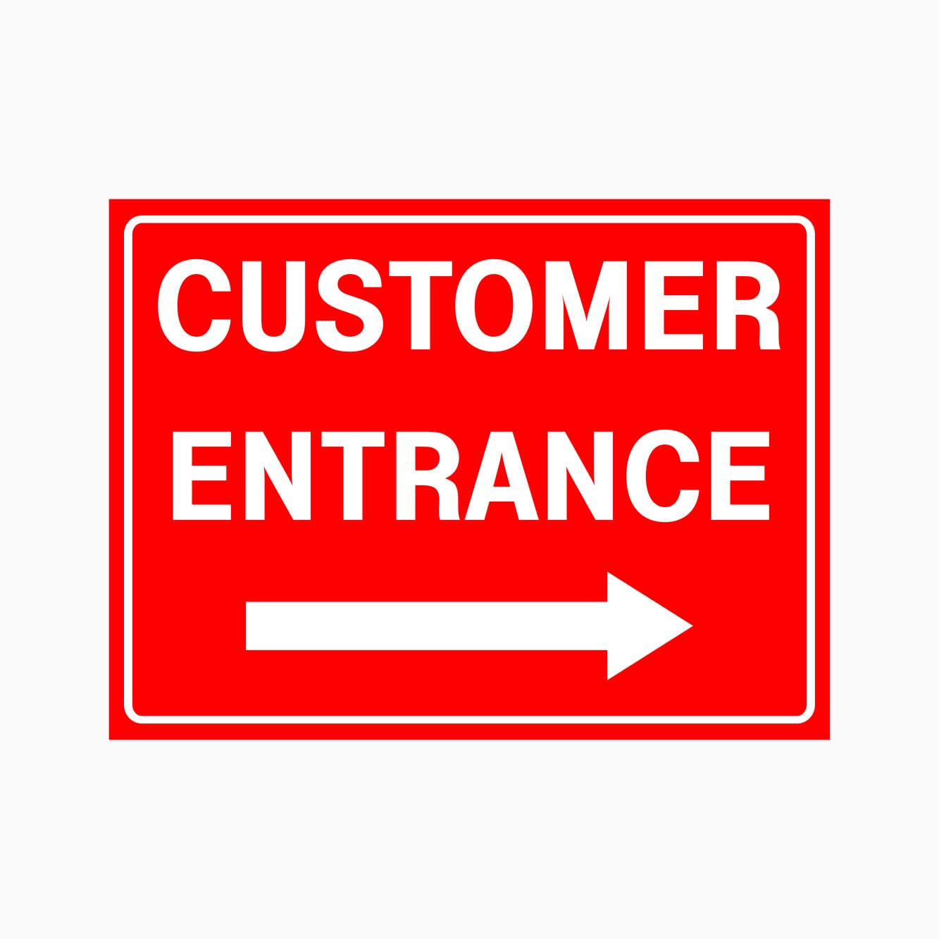 thumbnail image 2 of Custom Customer Entrance Sign With Directional Arrow – Indoor/Outdoor Use 2 of 6