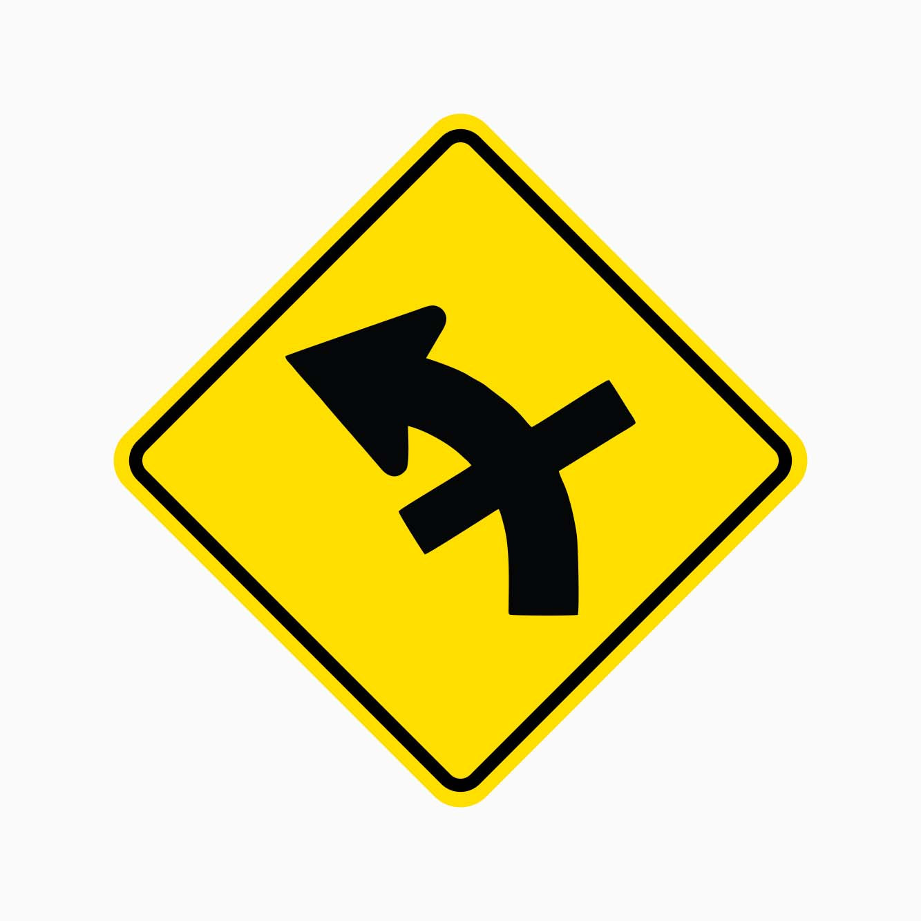 CROSSROAD ON CURVED LEFT SIGN W2-15L - GET SIGNS