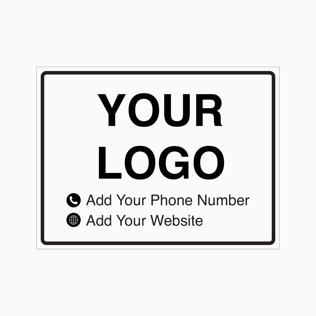 Contact Info Sign Example Business Sign - custom logo and contact details – Get signs