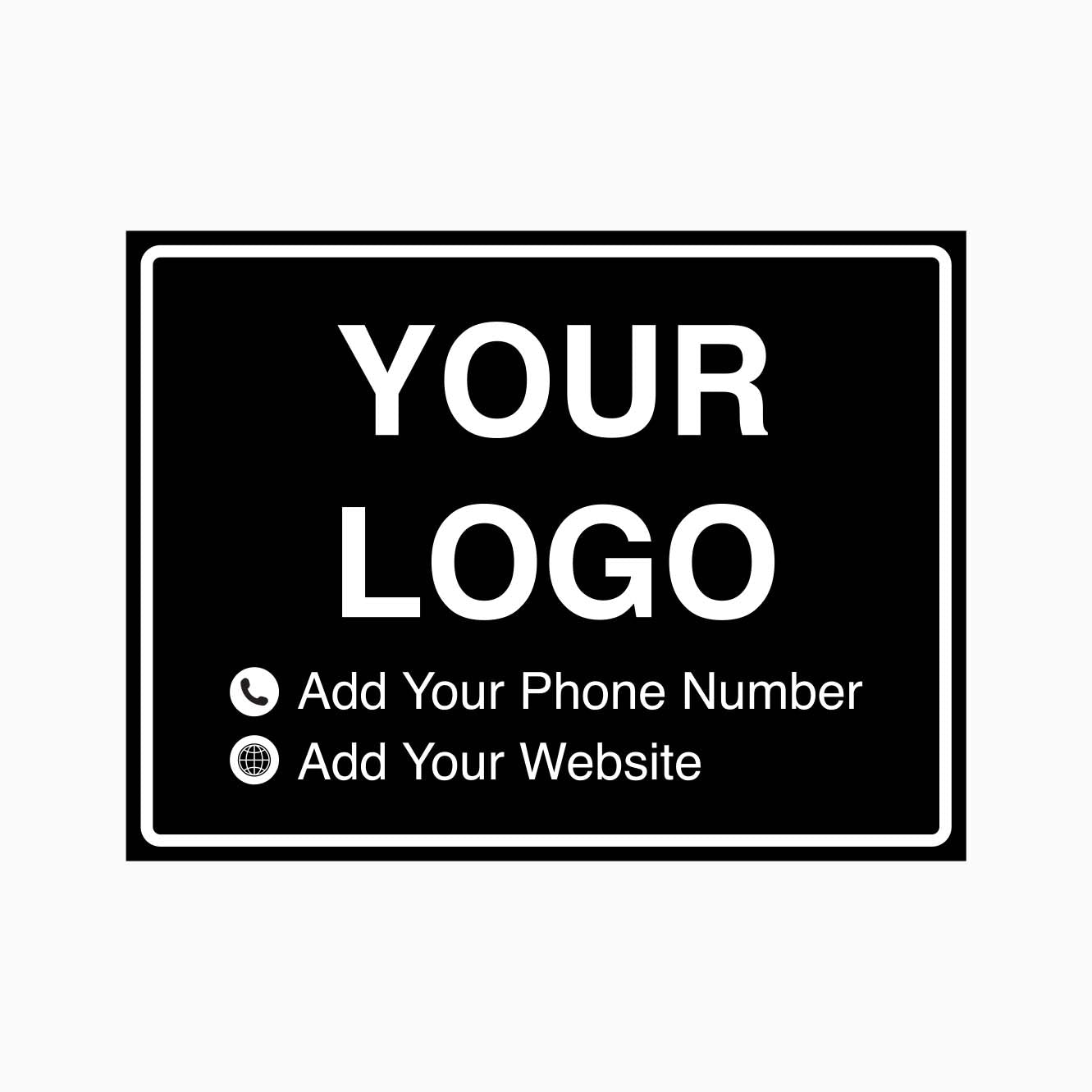 Business Sign - custom logo and contact details