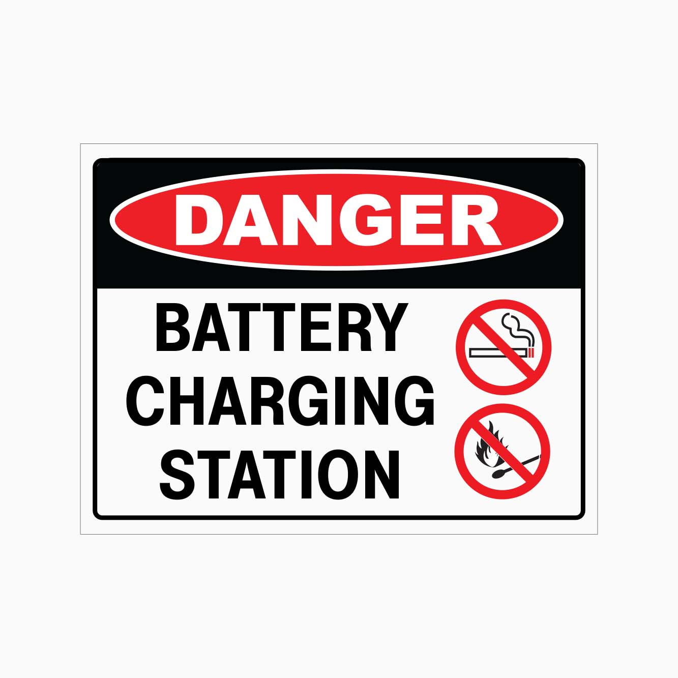 DANGER BATTERY CHARGING STATION NO SMOKING SIGN - GET SIGNS