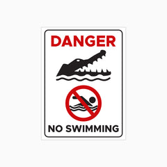 DANGER CROCODILES NO SWIMMING SIGN