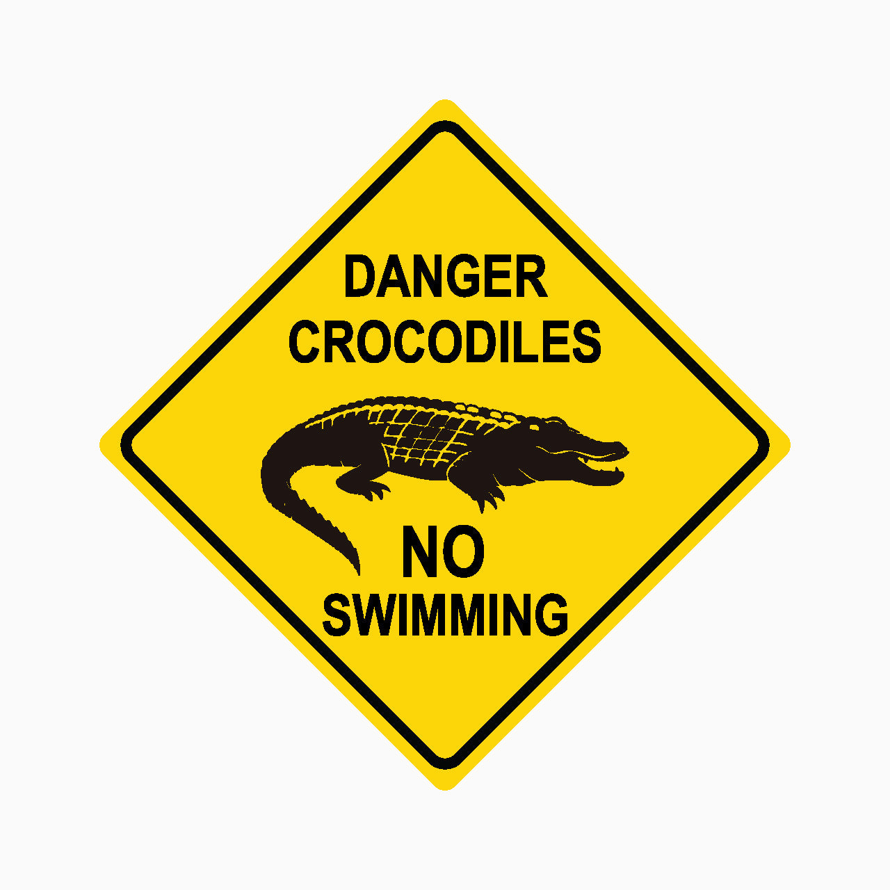 DANGER CROCODILES NO SWIMMING SIGN - GET SIGNS