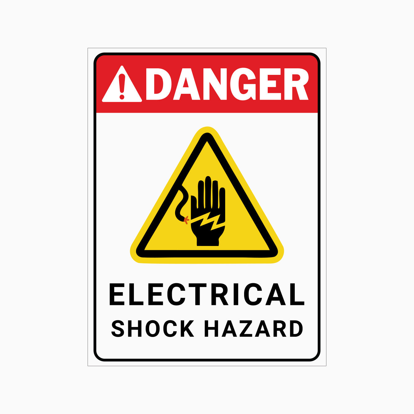 DANGER ELECTRICAL SHOCK HAZARD SIGN
