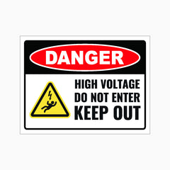 DANGER HIGH VOLTAGE DO NOT ENTER KEEP OUT SIGN