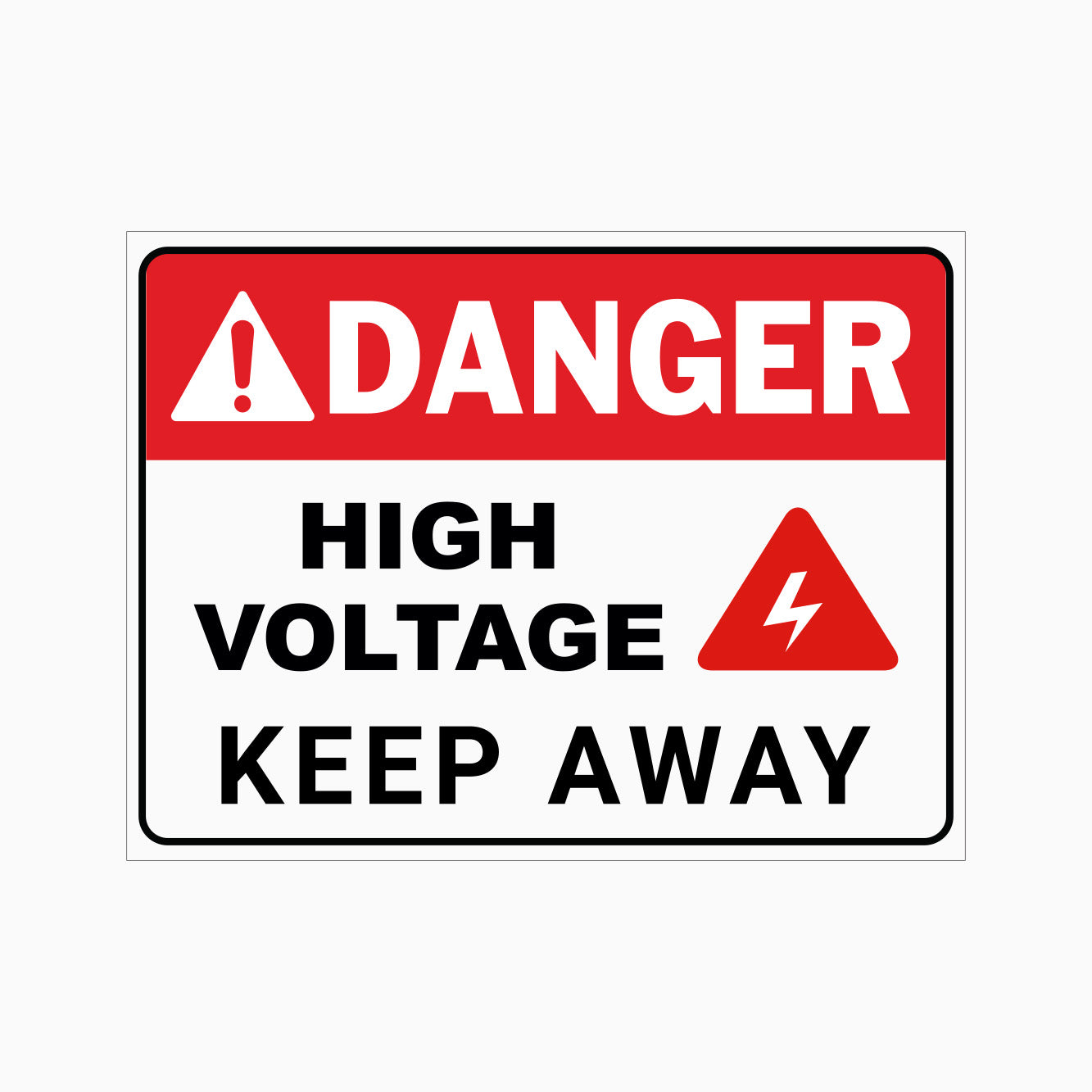 DANGER HIGH VOLTAGE KEEP AWAY SIGN – Get signs