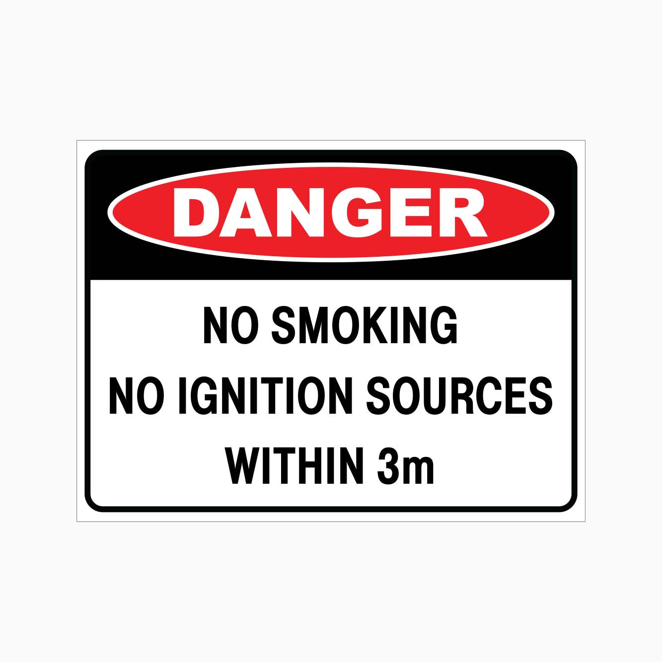 DANGER NO SMOKING NO IGNITION SOURCES WITHIN 3M SIGN - GET SIGNS