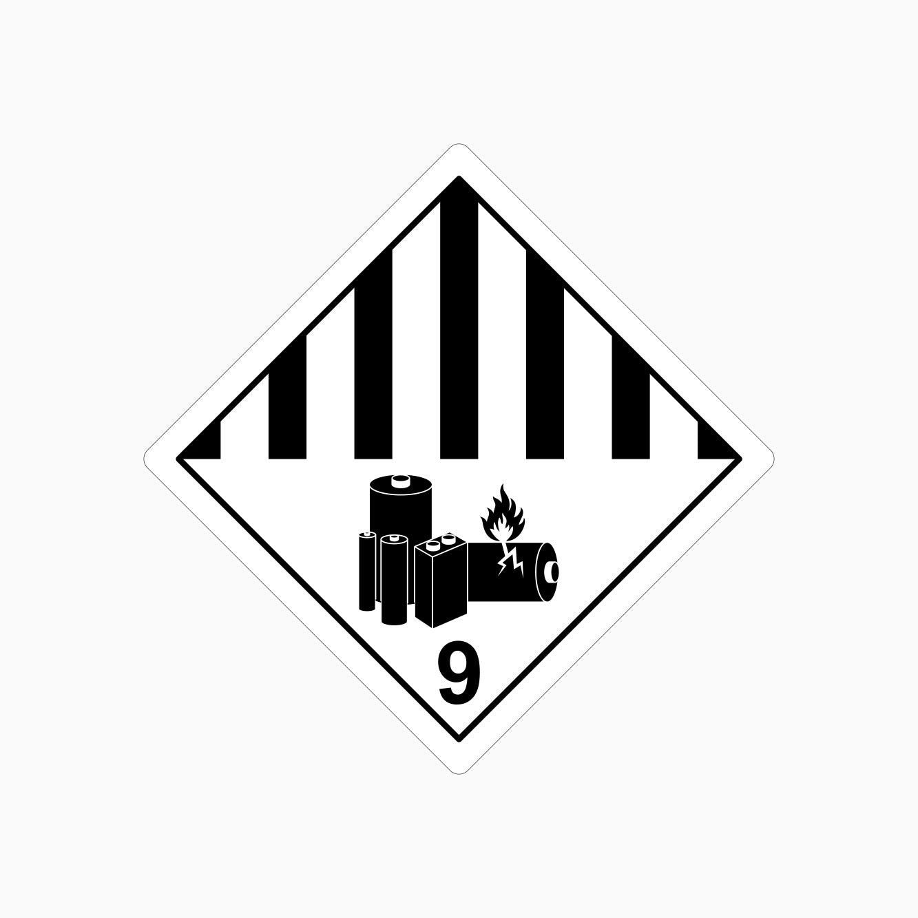 Reliable Battery Sign DANGEROUS GOODS MARKERS - LITHIUM BATTERY 9 SIGN โ Get signs