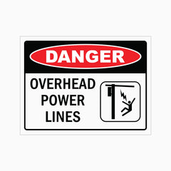 DANGER OVERHEAD POWER LINES SIGN