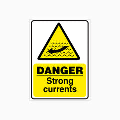 DANGER STRONG CURRENTS SIGN