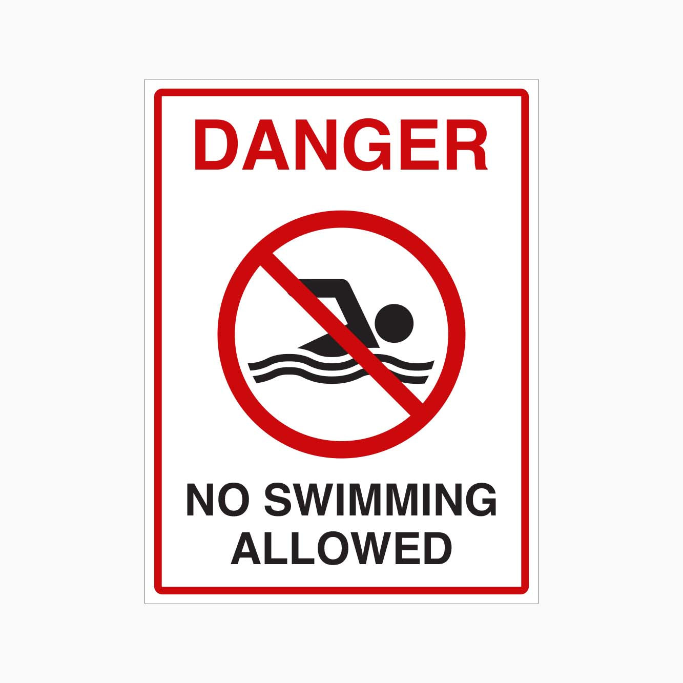 DANGER NO SWIMMING ALLOWED SIGN - GET SIGNS