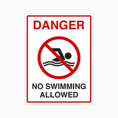 DANGER NO SWIMMING ALLOWED SIGN