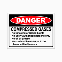 DANGER COMPRESSED GASES