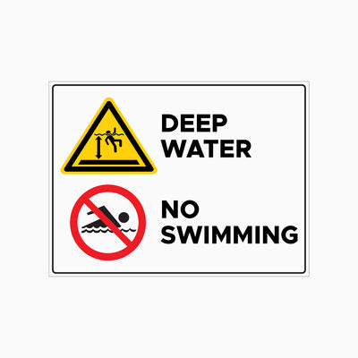 DEEP WATER - NO SWIMMING SIGN