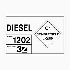 DIESEL C1 COMBUSTIBLE LIQUID SIGN