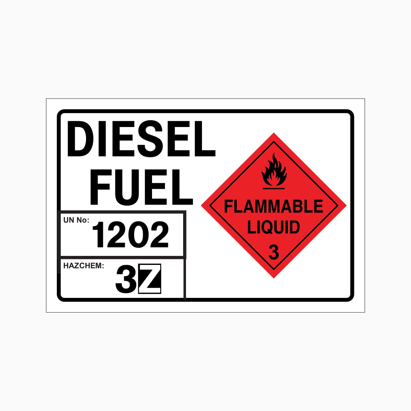 DIESEL FUEL FLAMMABLE LIQUID 3 SIGN - GET SIGNS