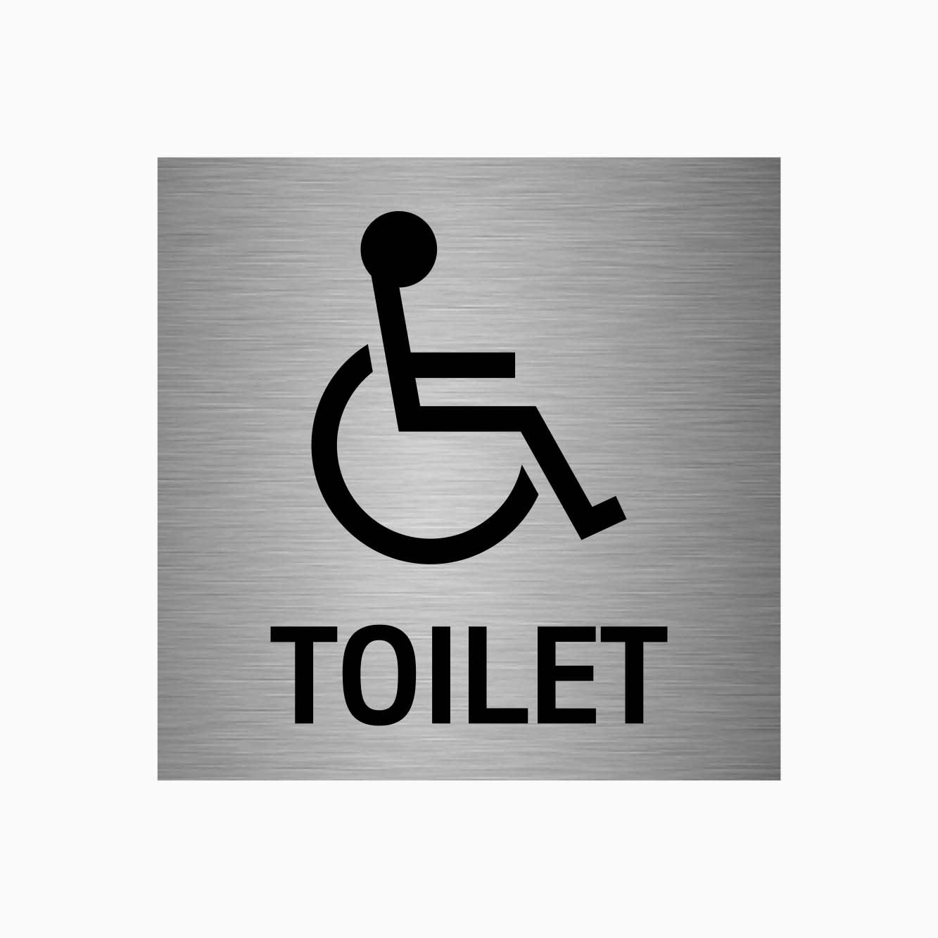 DISABLED TOILET SIGN - SILVER BACKGROUND
