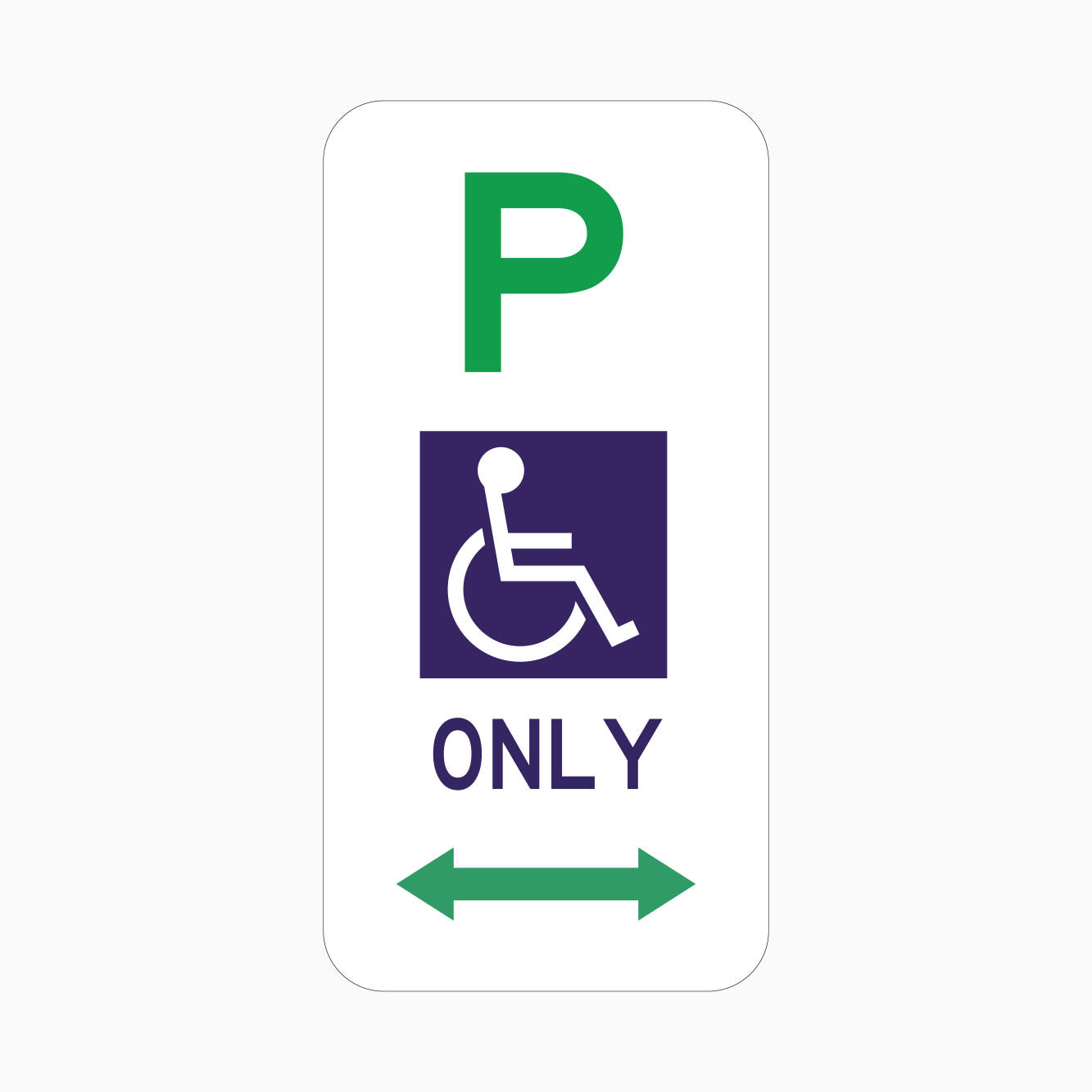 DISABLED PARKING ONLY SIGN Right R5-10t and Left