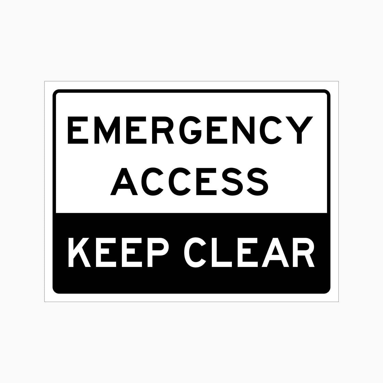 EMERGENCY ACCESS KEEP CLEAR SIGN - GET SIGNS