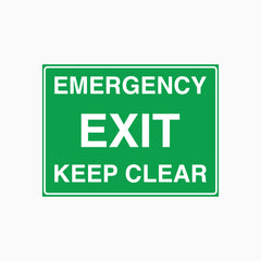 EMERGENCY EXIT - KEEP CLEAR SIGN