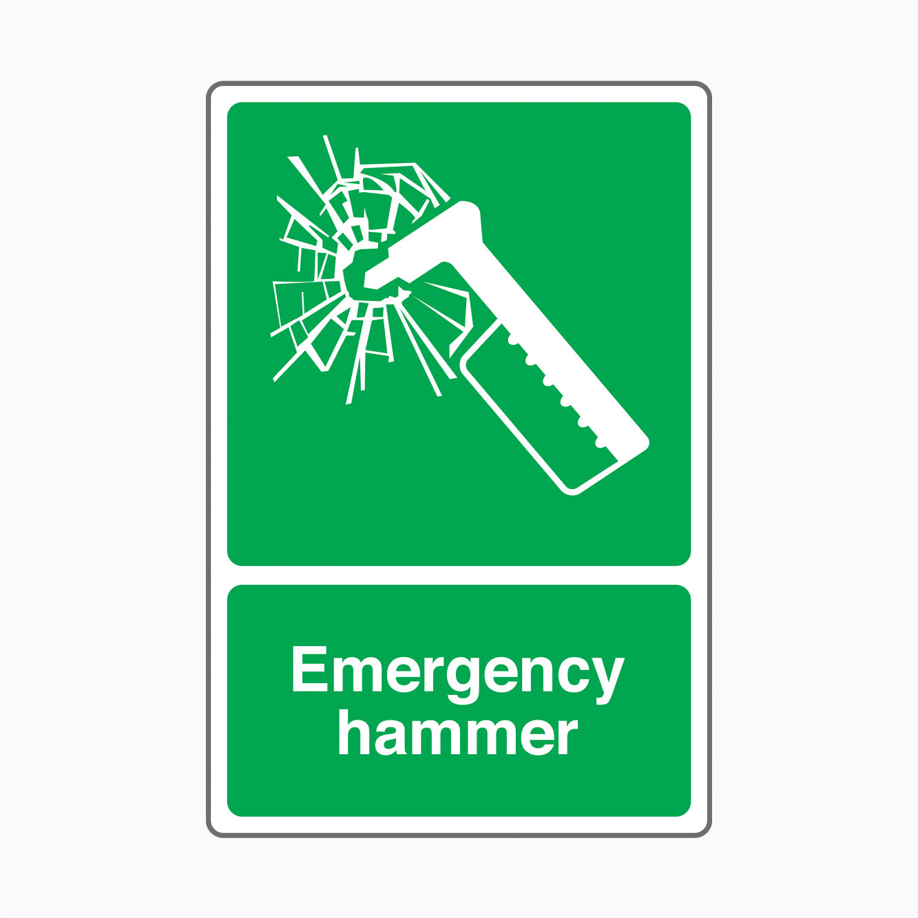 Emergency Hammer Sticker Sign – Get signs