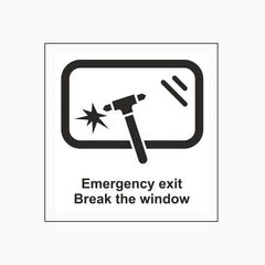 EMERGENCY EXIT BREAK THE WINDOW STICKER