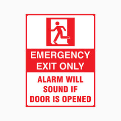 EMERGENCY EXIT ONLY - ALARM WILL SOUND SIGN