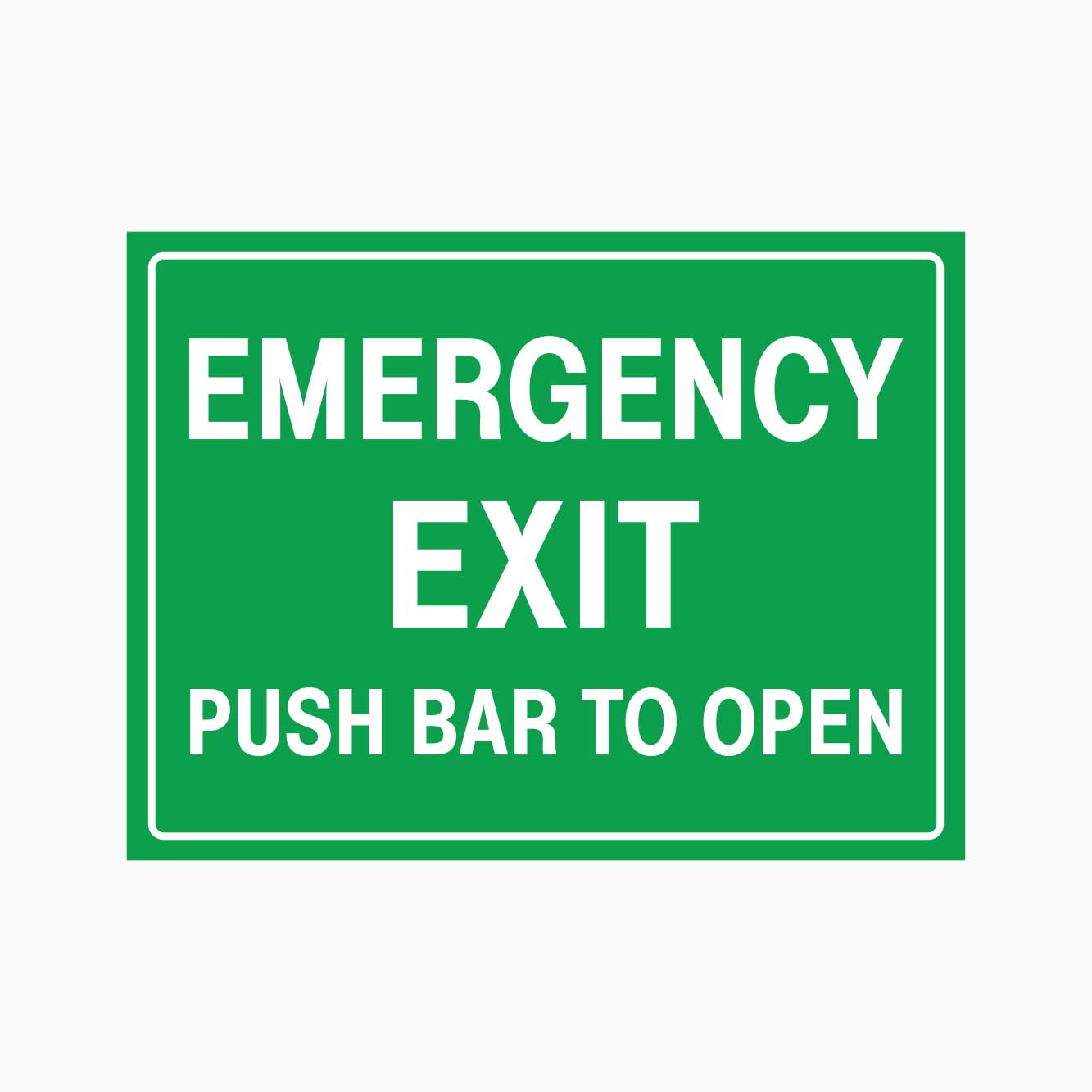 EMERGENCY EXIT PUSH BAR TO OPEN SIGN - GET SIGNS