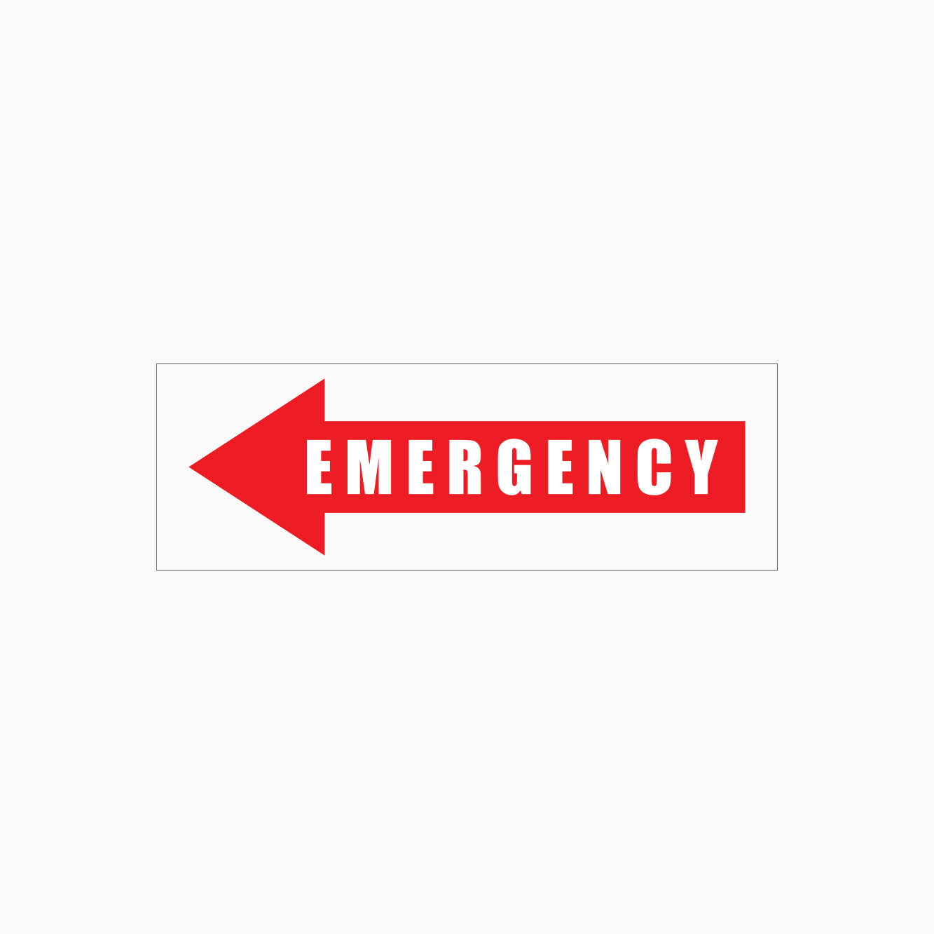 EMERGENCY LEFT POINT SIGN