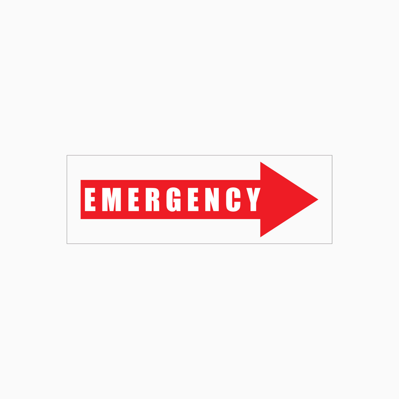 EMERGENCY RIGHT POINT SIGN