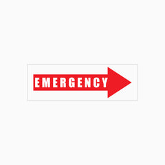 EMERGENCY SIGN - (LEFT OR RIGHT POINT)