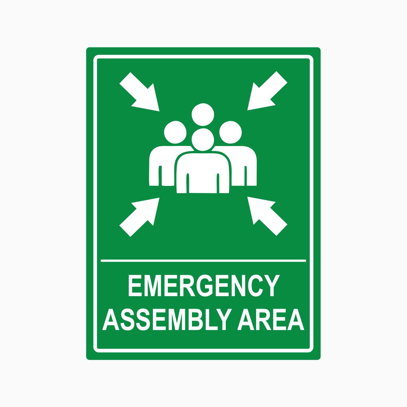 EMERGENCY ASSEMBLY AREA SIGN - GET SIGNS