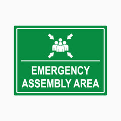 EMERGENCY ASSEMBLY AREA SIGN (horizontal)