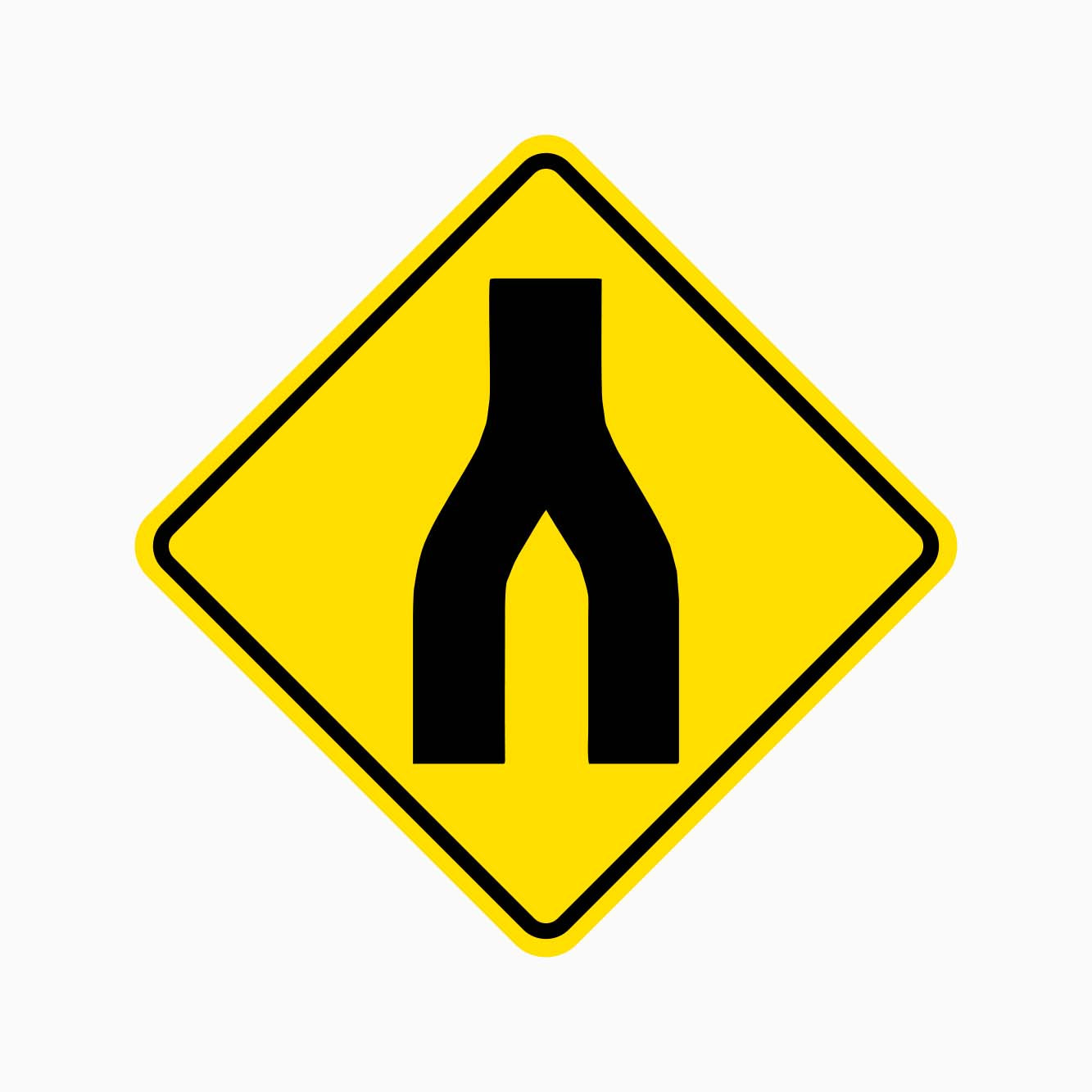 End Divided Road Sign W4-6 - Get Signs