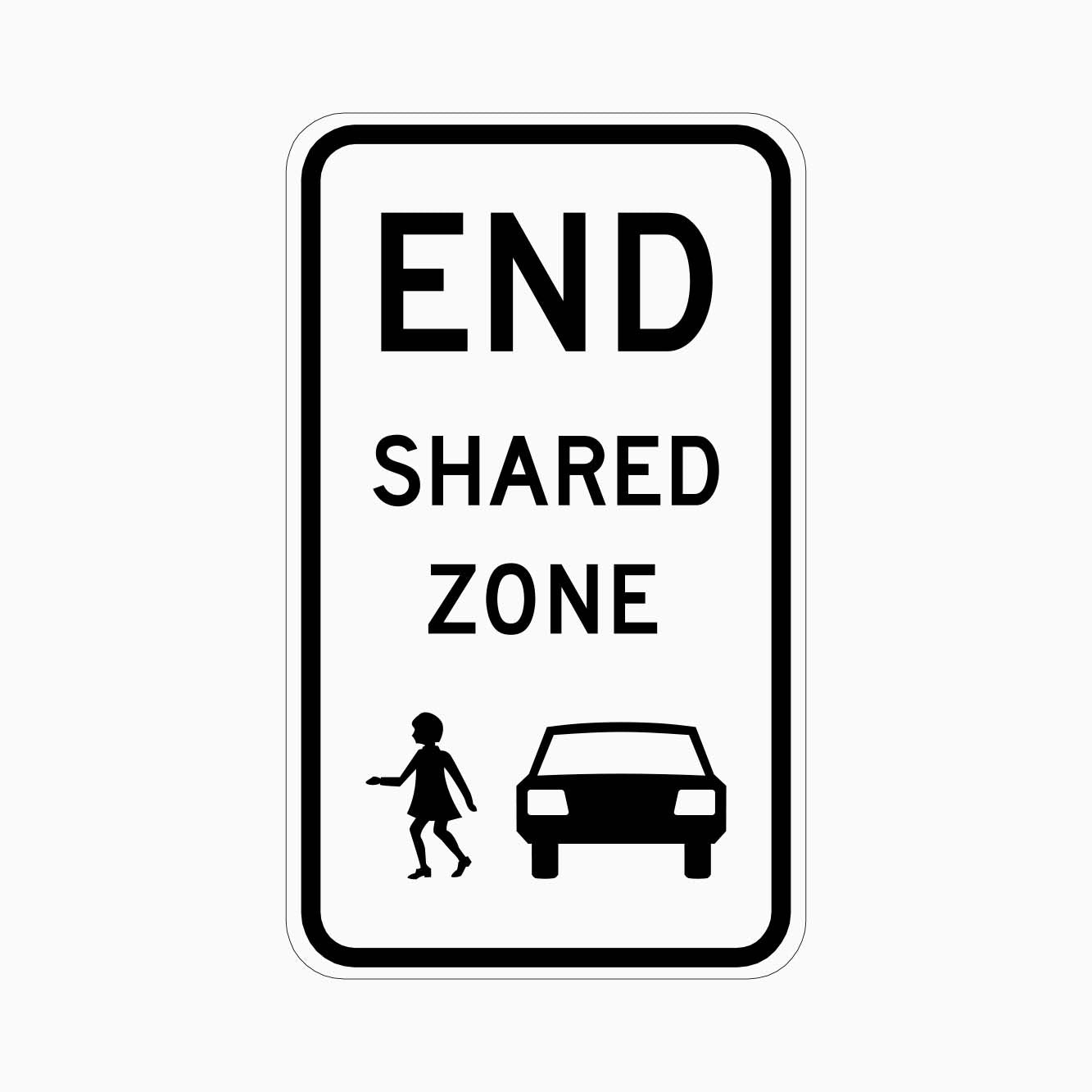 END SHARED ZONE SIGN R4-5 - GET SIGNS