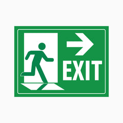 EMERGENCY EXIT SIGN - Right Arrow