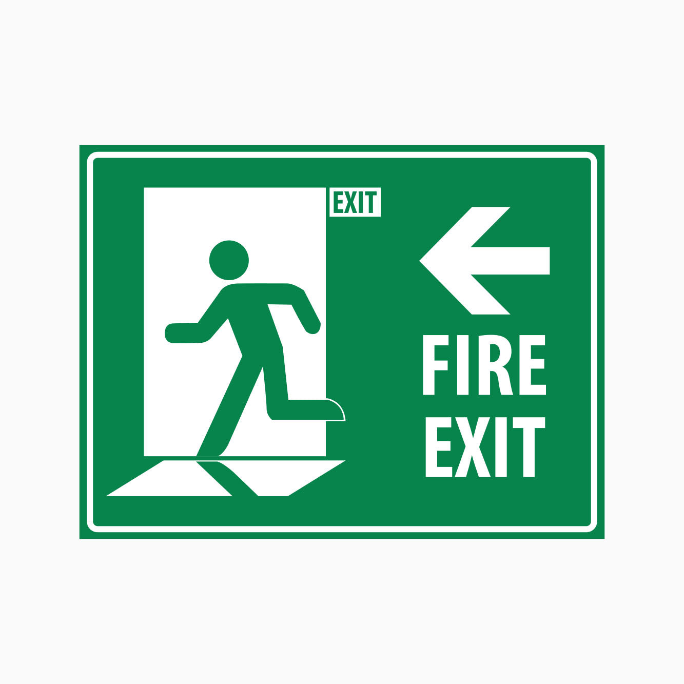 FIRE EXIT SIGN - Left Arrow - GET SIGNS