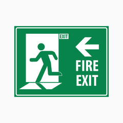 FIRE EXIT SIGN - Left Arrow