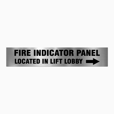 FIRE INDICATOR PANEL LOCATED IN LIFT LOBBY (RIGHT ARROW) SIGN