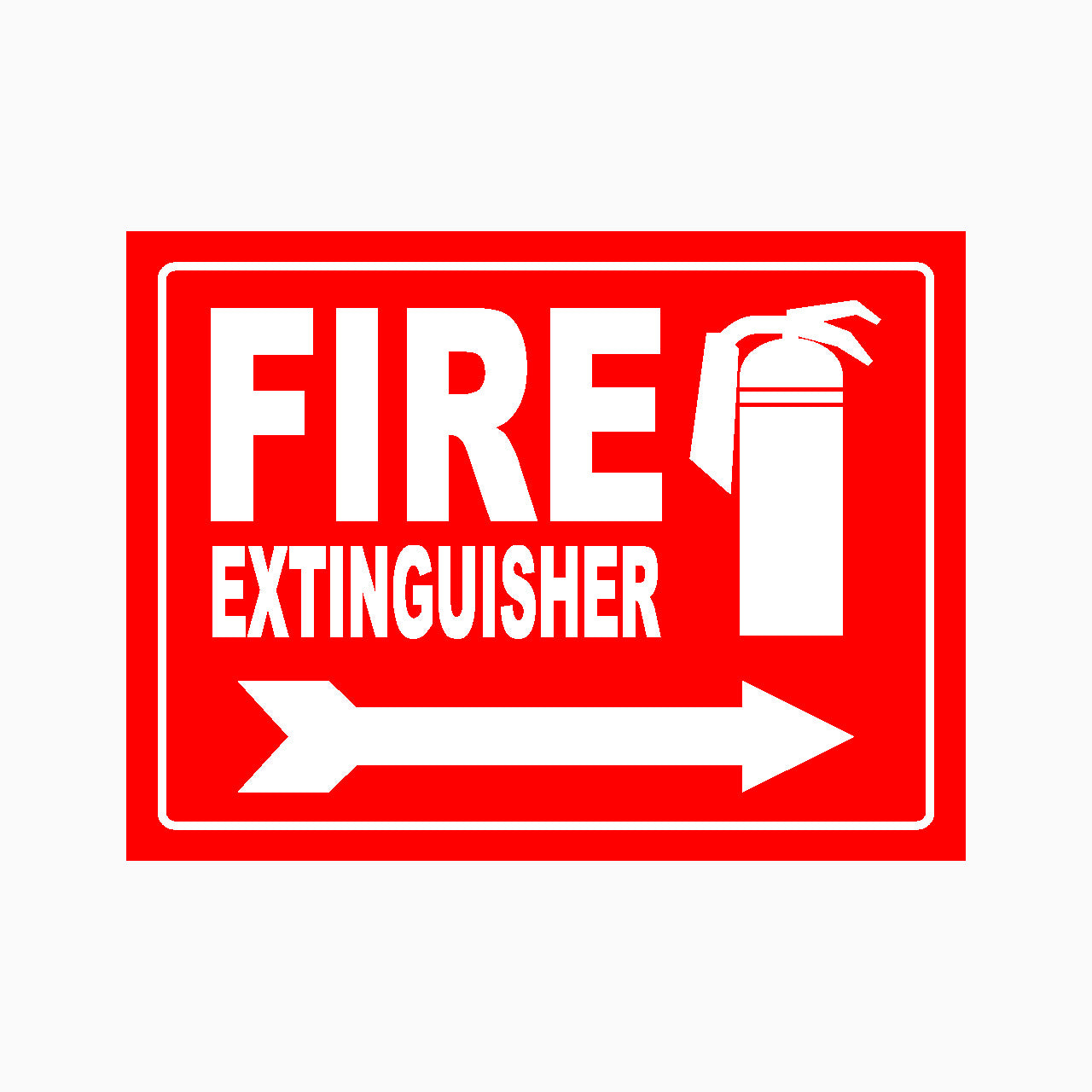 FIRE EXTINGUISHER WITH RIGHT ARROW SIGN - GET SIGNS