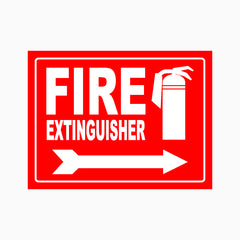 FIRE EXTINGUISHER WITH RIGHT ARROW SIGN